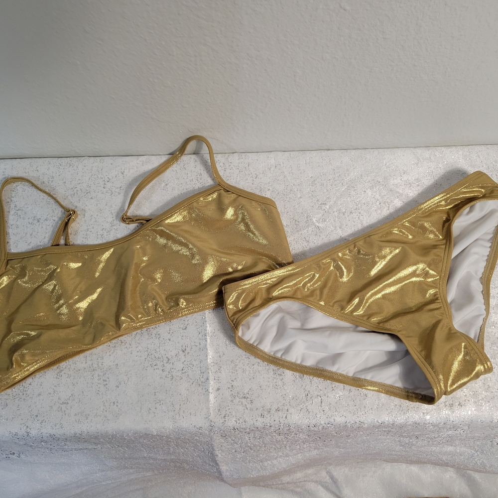 Loft Beach Shiny Gold Bikini Set